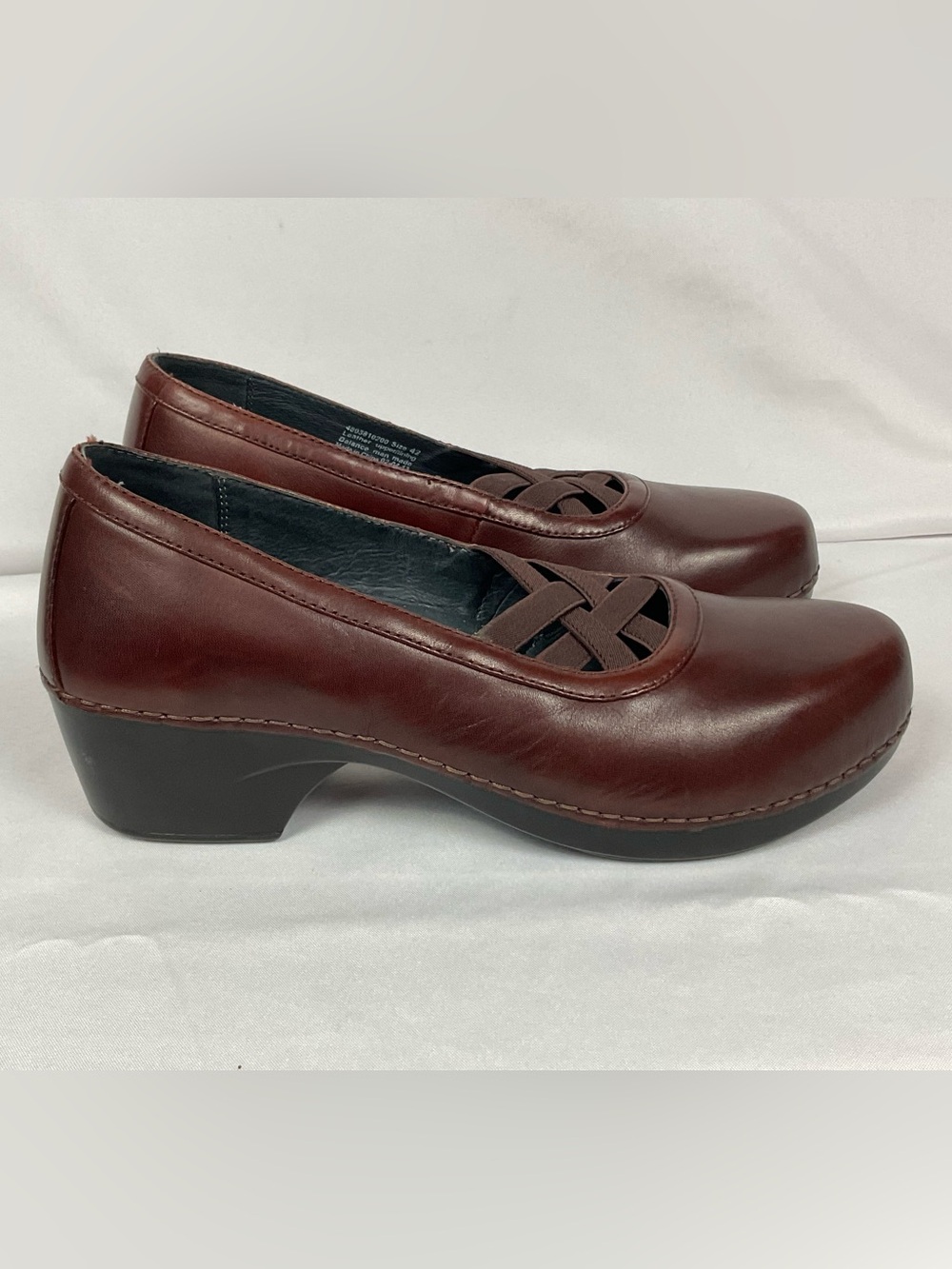 Dansko Tilda Oxblood Leather Ribbon Weave slip on shoes Comfort Sz 42